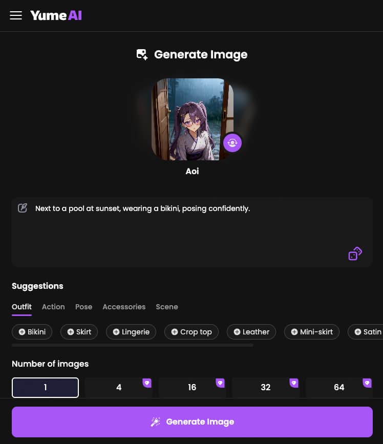Generador de imágenes hentai IA en Yume AI